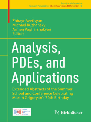 cover image of Analysis, PDEs, and Applications